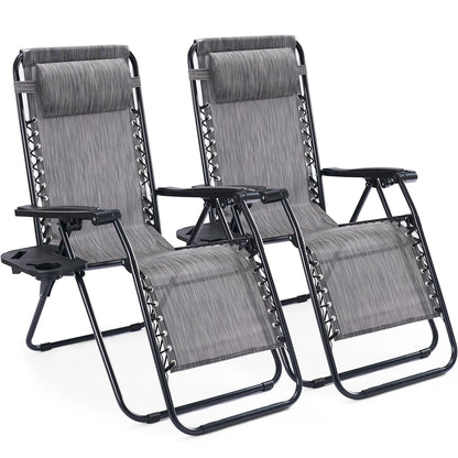 JHK Zero Gravity Recliner Chairs 2 With Cup Holder Trays