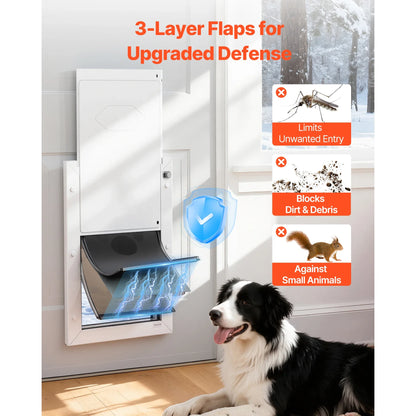 SucceBuy Pet Door With Magnetic Flaps And Metal Frame