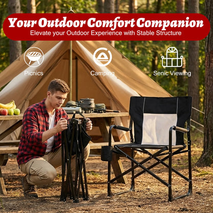 JHK Outdoor Folding Rocking Chair Portable Camping Patio Lounge