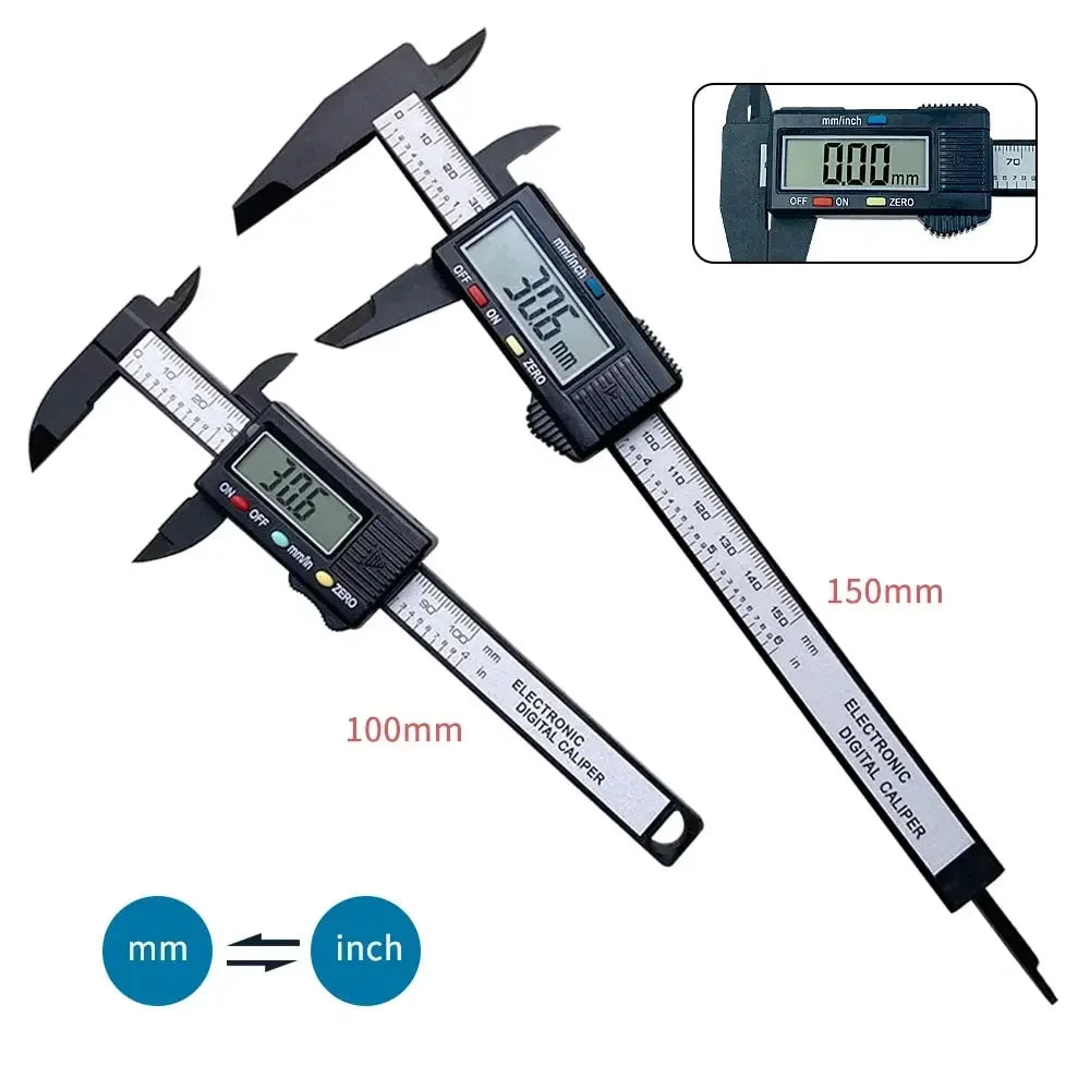 Electronic Digital Caliper 150mm/100mm | Carbon Fiber Vernier Gauge Micrometer Measuring Tool