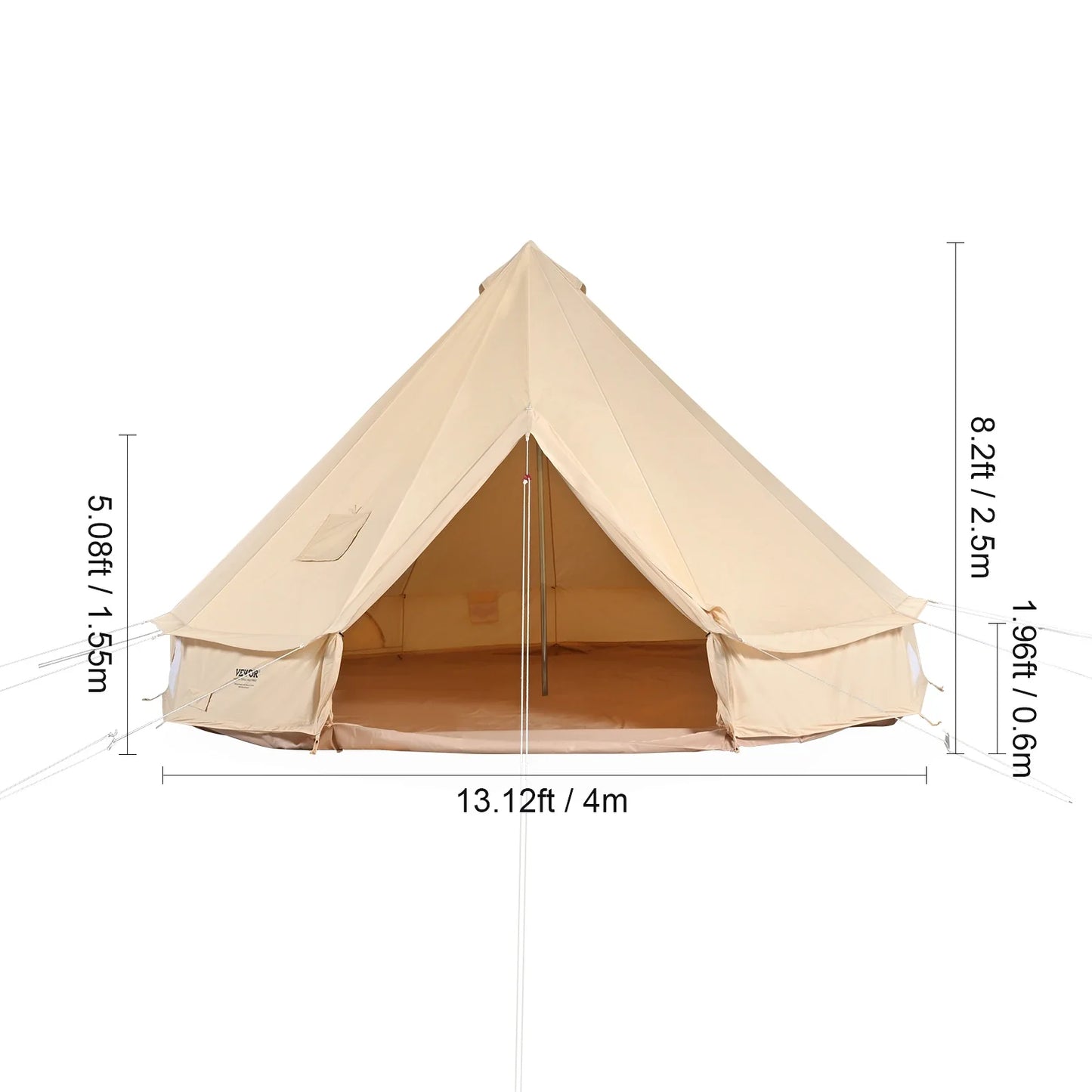 SucceBuy Canvas Bell Tent For Four Season Camping Yurt