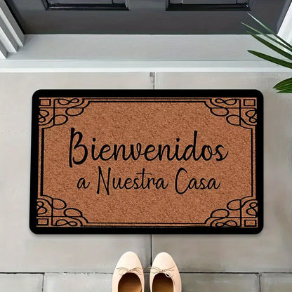 VIKAMA "Bienbenidos" Spanish Welcome Soft, Absorbent Door Mat. Entrance, Bathroom, Outdoor Courtyard Home Decor, Non-Slip Carpet