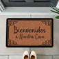 VIKAMA "Bienbenidos" Spanish Welcome Soft, Absorbent Door Mat. Entrance, Bathroom, Outdoor Courtyard Home Decor, Non-Slip Carpet