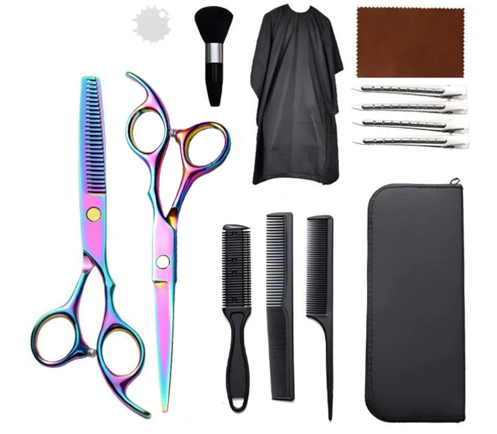 Stainless Steel Hair Cutting Scissors Set For Home Barbershop