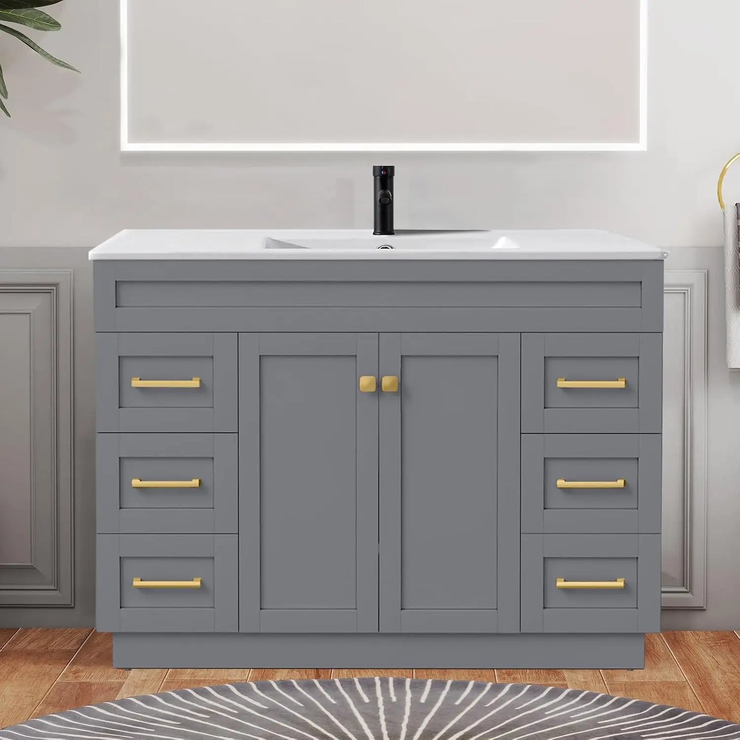 Bathroom Vanity With Sink, Soft Close Doors And Full Extension Drawers