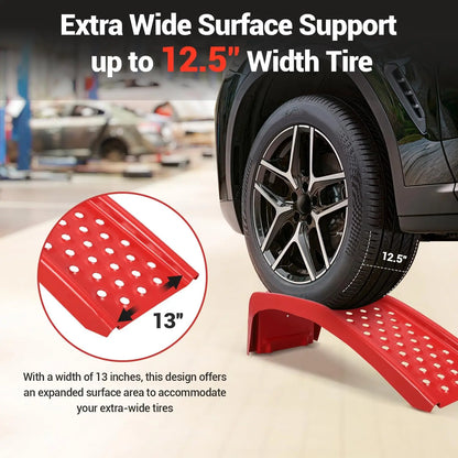 2 Ton Heavy Duty Solid Steel Car Ramps, 2-Pack 8" Lift Vehicle Service Ramps, 4000 LBS Capacity Per Ramp for Garage Workshop
