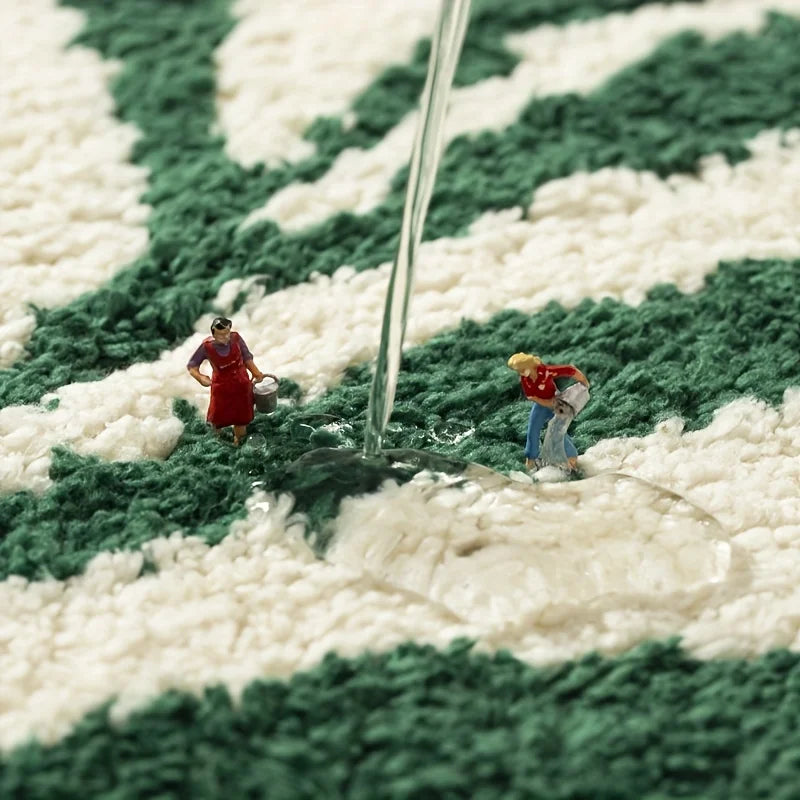 VIKAMA Green Leaf Carpet Soft Absorbent Floor Mat Bathroom Mat Toilet Door Mat Rug For Bedroom Outdoor Carpet Home Decoration