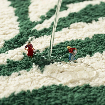 VIKAMA Green Leaf Carpet Soft Absorbent Floor Mat Bathroom Mat Toilet Door Mat Rug For Bedroom Outdoor Carpet Home Decoration
