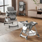 Foldable Baby High Chair With PU Leather And Adjustable Backrest