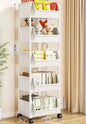 Mobile Storage Shelf] Mobile Plastic Storage Shelf Unit with Wheels - Practical Shelf for Living Room, Bedroom, Dormitory Amagi