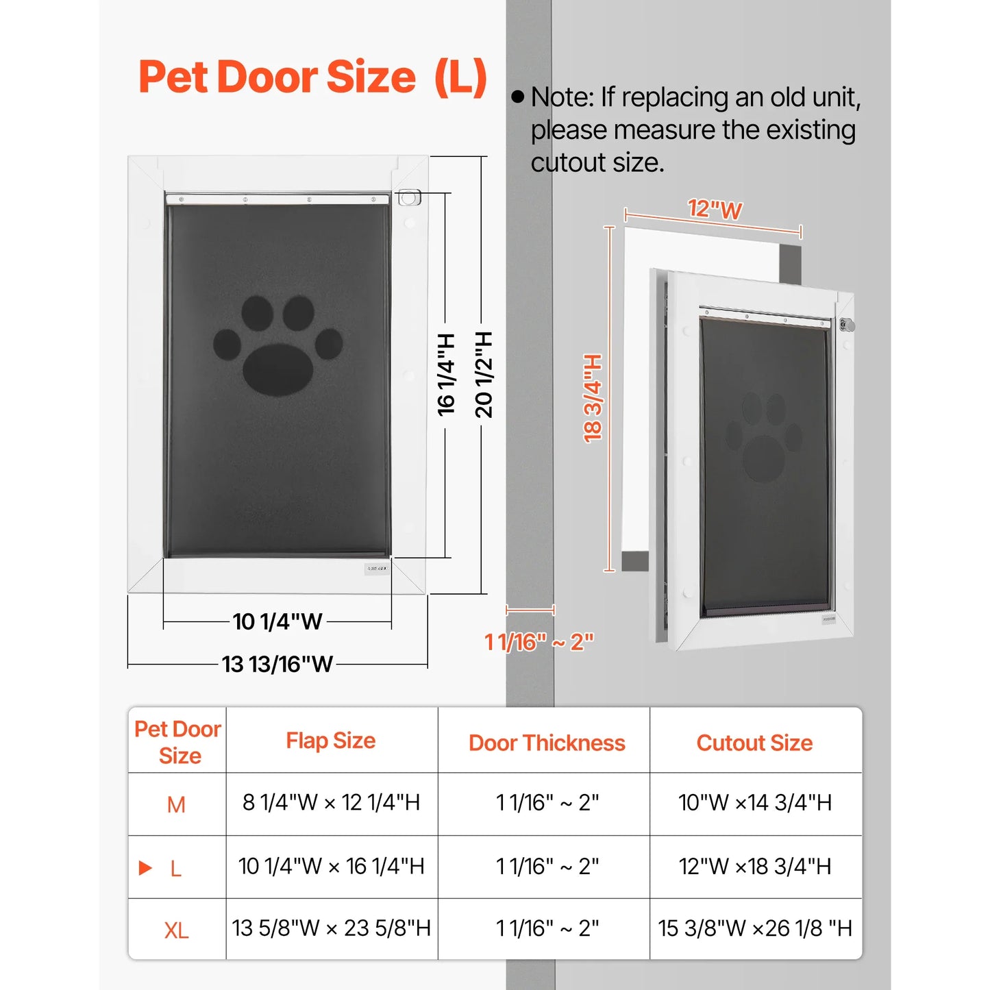 SucceBuy Pet Door With Magnetic Flaps And Metal Frame