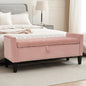 Velvet Storage Ottoman Bench With Button Tufting For Bedroom