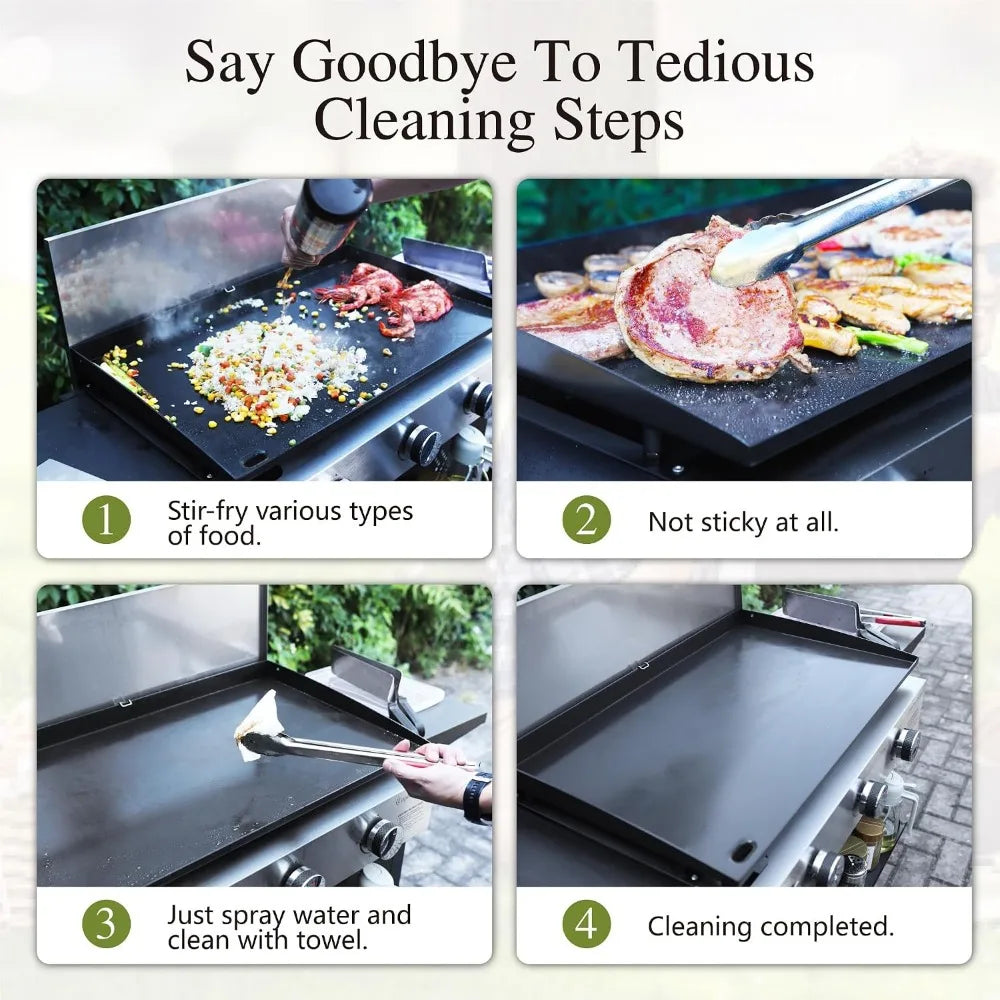Ceramic Coated Cast Iron Griddle Portable Propane Grill 33000 BTU