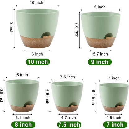 NBVCX Self Watering Plant Pots With Drainage Saucers Indoor Outdoor