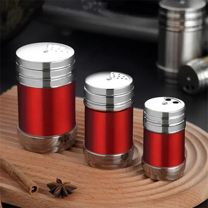 Stainless Steel Spice Jar | Rotating Cover Salt and Pepper Shaker for Barbecue and Kitchen