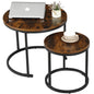 Nesting Coffee Tables 2 With Wooden Tops And Metal Frames