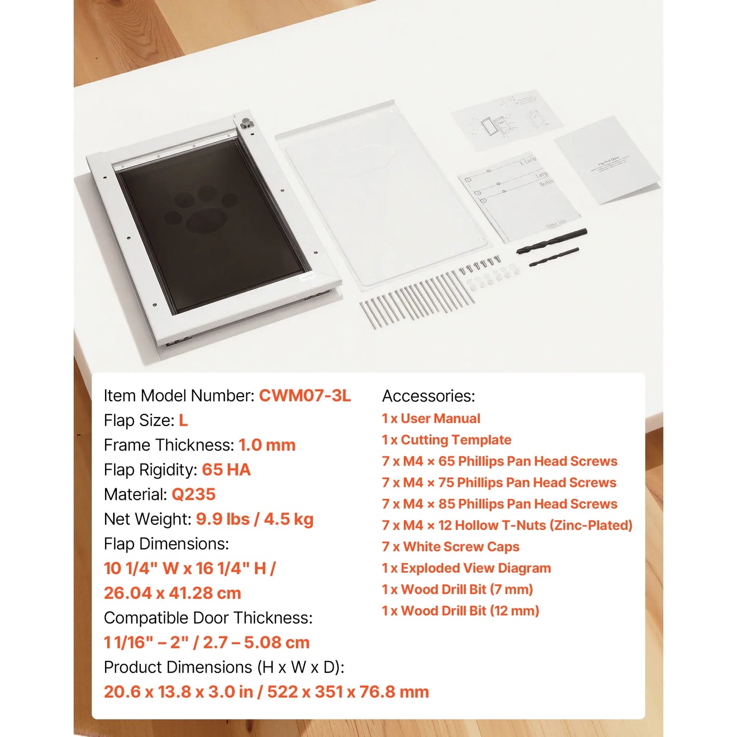 SucceBuy Pet Door With Magnetic Flaps And Metal Frame