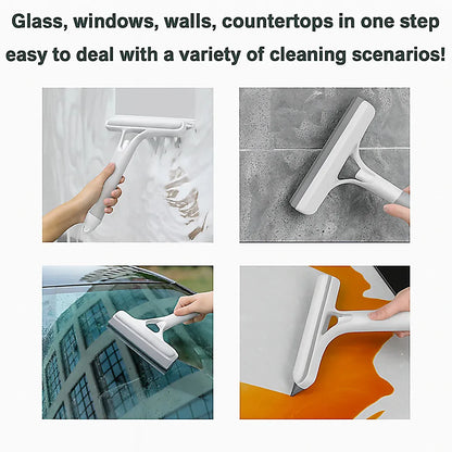 3-In-1 Multifunctional Window Squeegee Glass Wiper With Spray Bottle Scrubber