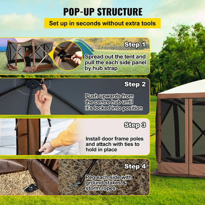 SucceBuy Pop Up Camping Gazebo Sun Shade Canopy Shelter