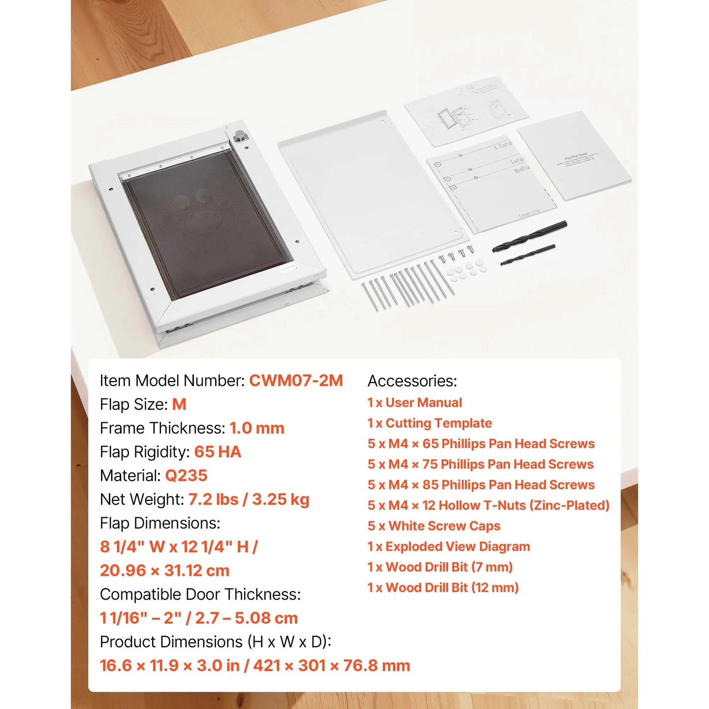 SucceBuy Pet Door With Magnetic Flaps And Metal Frame