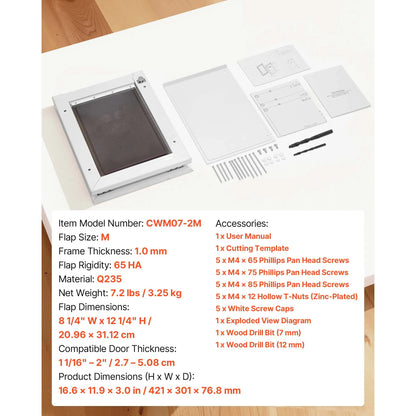 SucceBuy Pet Door With Magnetic Flaps And Metal Frame
