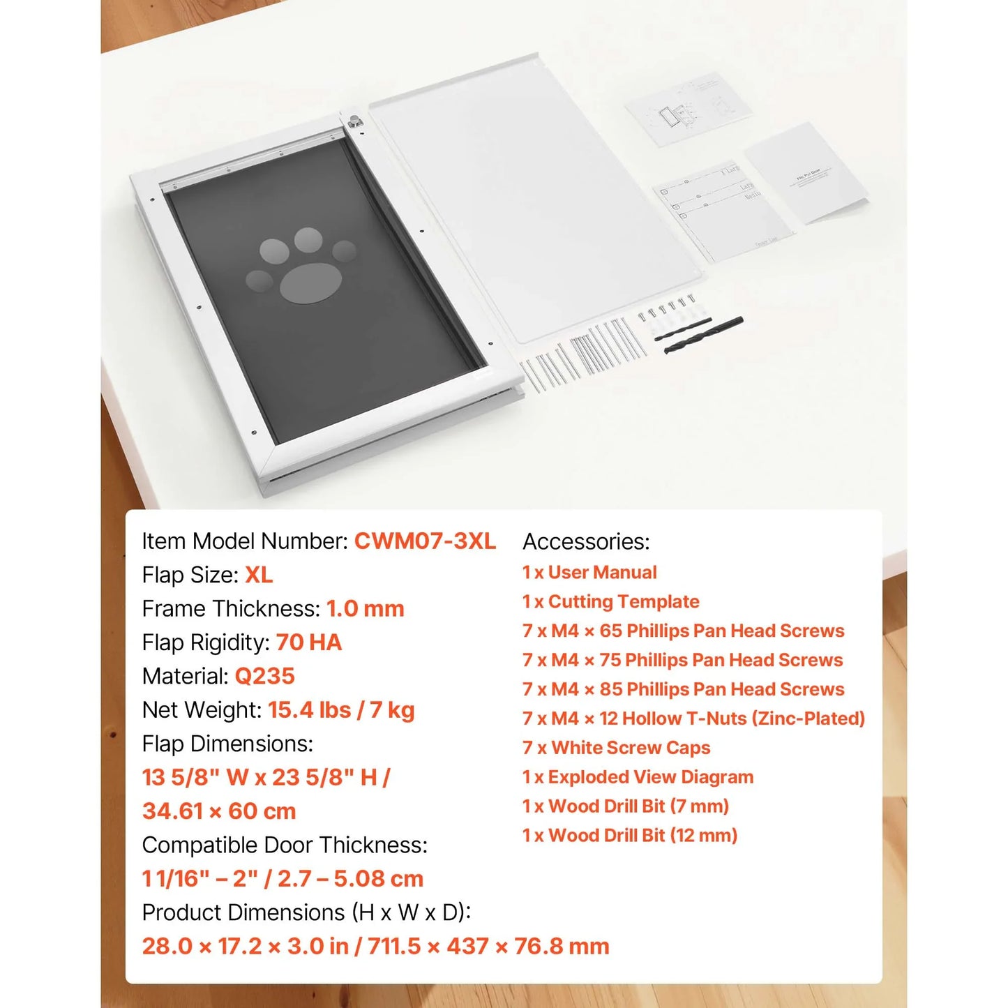 SucceBuy Pet Door With Magnetic Flaps And Metal Frame