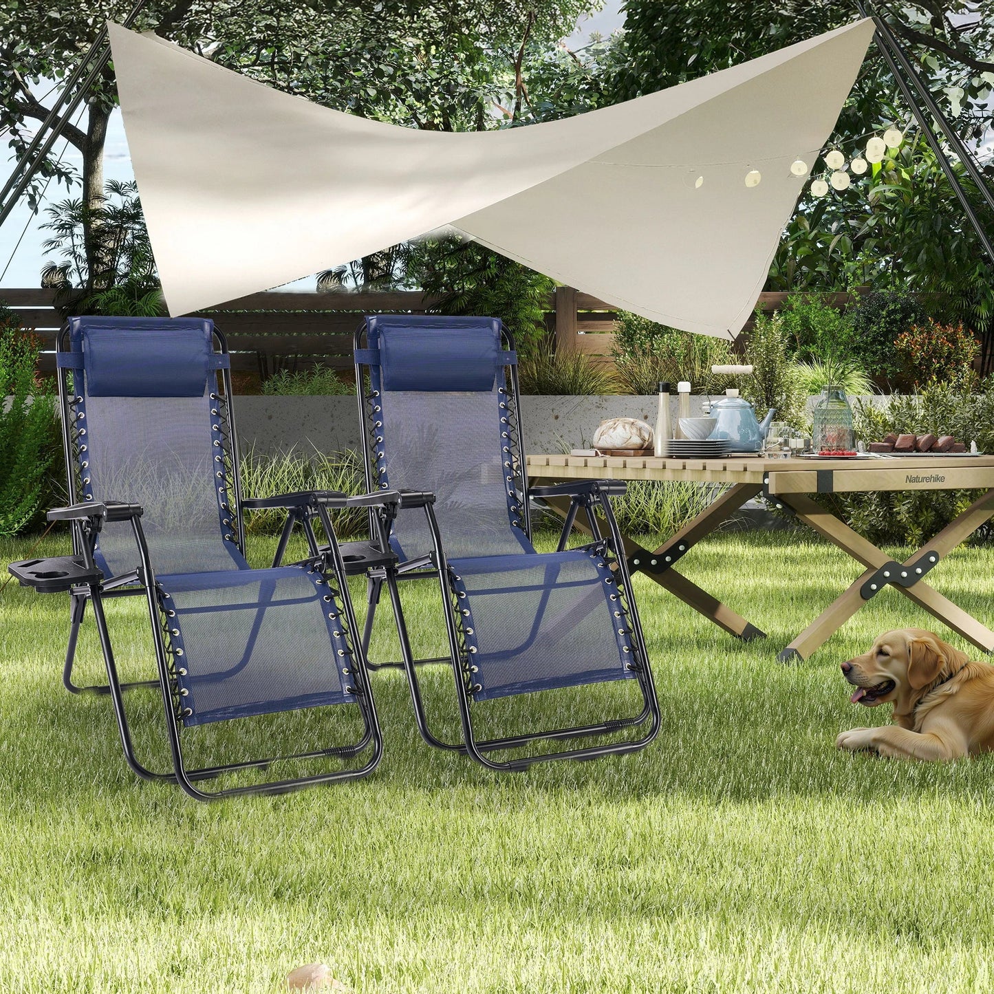 JHK Zero Gravity Recliner Chairs 2 With Cup Holder Trays