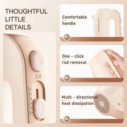 SUNATUR 300W Electric Hand Mixer 3 in 1 Mixer egg beater Baking appliances Handheld Blender machine with storage base Cream Whip