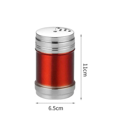 Stainless Steel Spice Jar | Rotating Cover Salt and Pepper Shaker for Barbecue and Kitchen