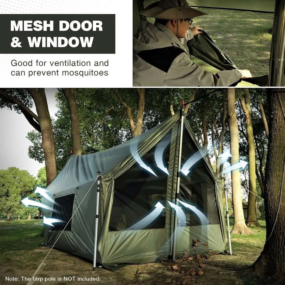 4-Season Windproof Waterproof Hammock Tent With Stove Jack For Camping