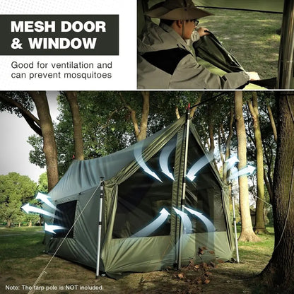 4-Season Windproof Waterproof Hammock Tent With Stove Jack For Camping