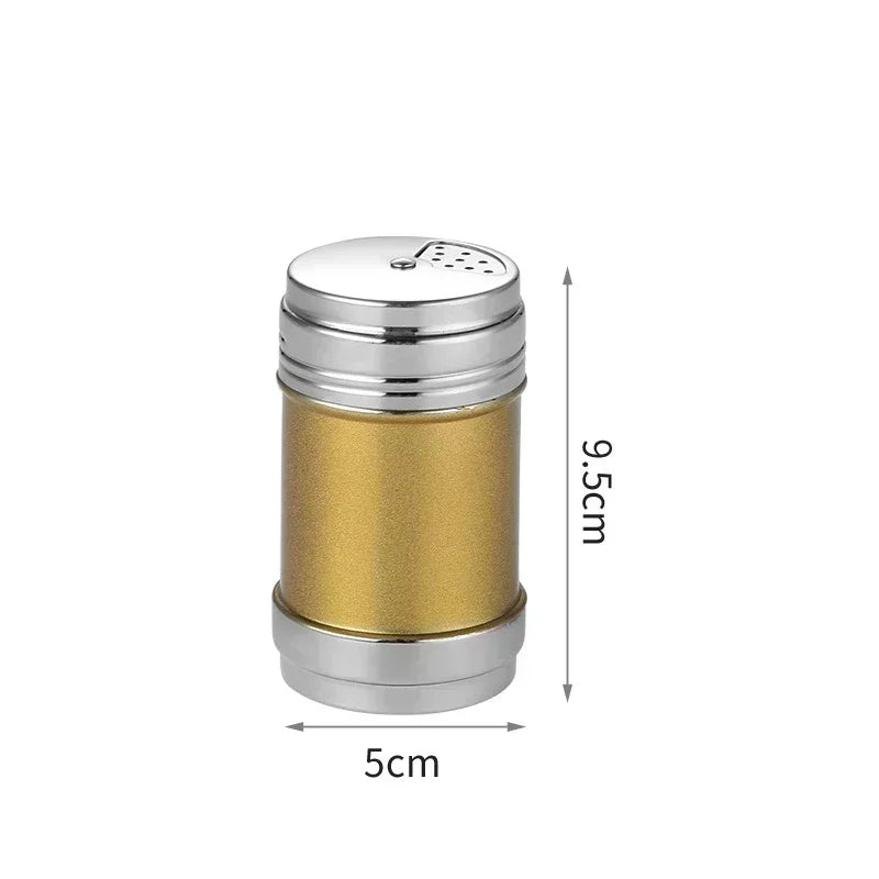 Stainless Steel Spice Jar | Rotating Cover Salt and Pepper Shaker for Barbecue and Kitchen