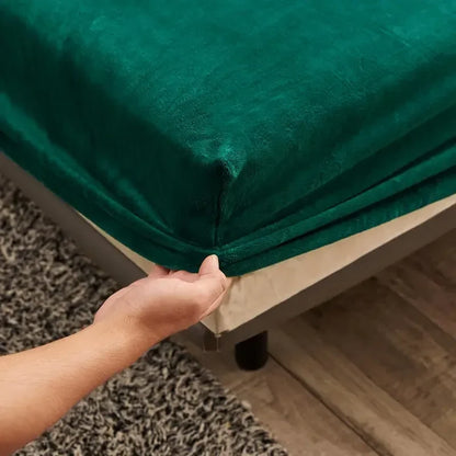 Winter Plush Elastic Fitted Sheet Double Bed Sheet Soft Warm Velvet Bedspread Mattress Cover Bed Linen Protector 90 150 160 180