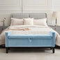 Velvet Storage Ottoman Bench With Button Tufting For Bedroom