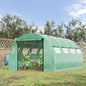 Tunnel Greenhouse With Mesh Doors Galvanized Steel Frame