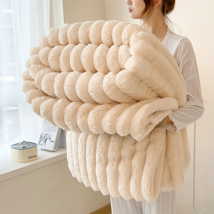 Thickened Wide Striped Flannel Multifunctional Blanket Spring, Can Be Used As Bed Sheet Cover Blanket, Sofa Blanket,nap Blanket