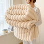 Thickened Wide Striped Flannel Multifunctional Blanket Spring, Can Be Used As Bed Sheet Cover Blanket, Sofa Blanket,nap Blanket