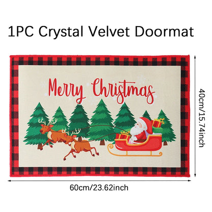 Christmas Door Mat Santa Claus Outdoor Carpet Merry Christmas Decorations For Home 2025 Navidad Xmas Ornament New Year 2026