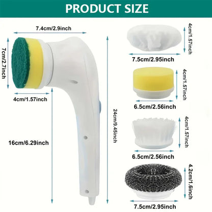 Effortless Electric Grease Scrubber Rechargeable Cordless Power Cleaning Brush