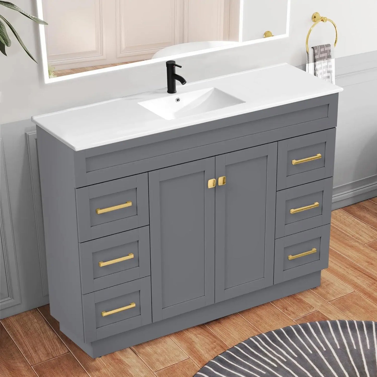Bathroom Vanity With Sink, Soft Close Doors And Full Extension Drawers