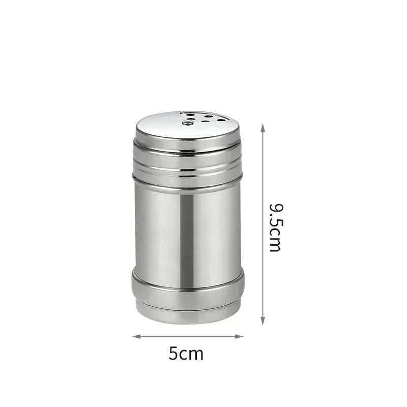 Stainless Steel Spice Jar | Rotating Cover Salt and Pepper Shaker for Barbecue and Kitchen