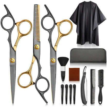 Stainless Steel Hair Cutting Scissors Set For Home Barbershop