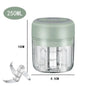 250/100ML Garlic Mincer USB Charging Powerful Mini Electric Garlic Chopper Portable Garlic Crusher Kitchen Food Chopper Unisex