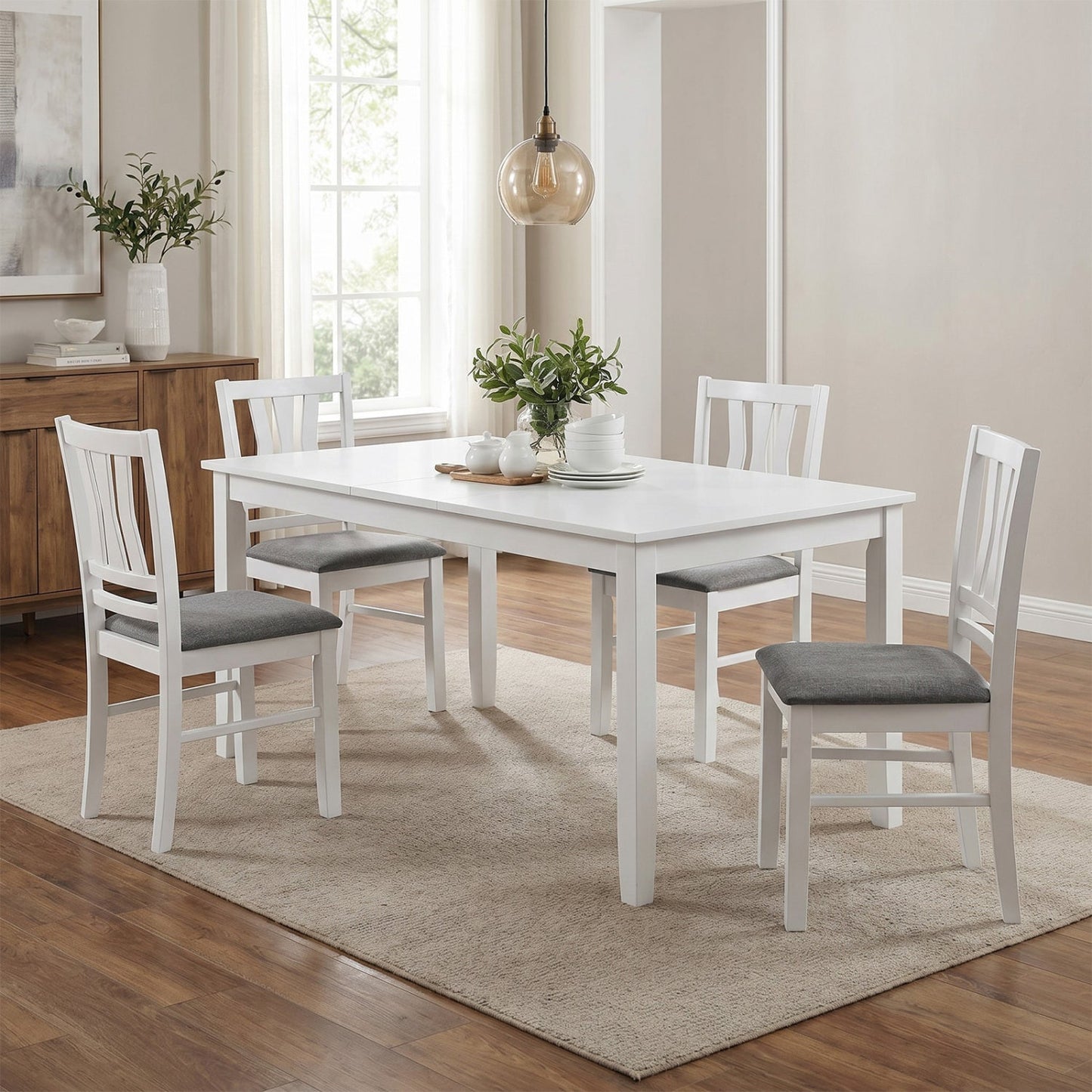 Upholstered Dining Chairs Set of 4 with Wood Frames