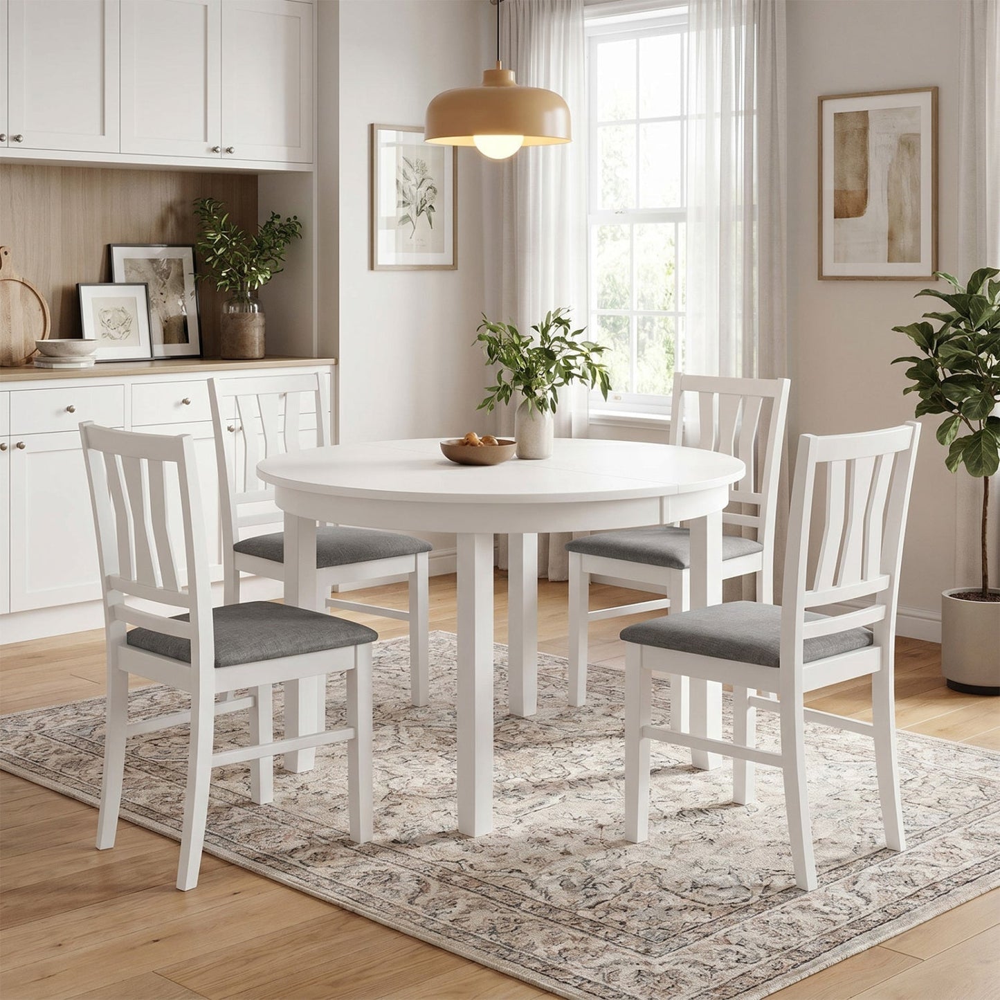Upholstered Dining Chairs Set of 4 with Wood Frames
