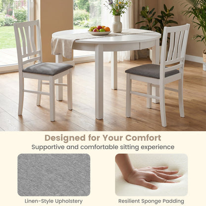 Upholstered Dining Chairs Set of 4 with Wood Frames