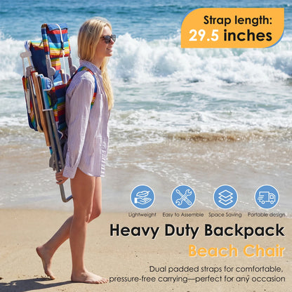 TCGBKAF Folding Beach Chair With Five Position Footrest Face Hole