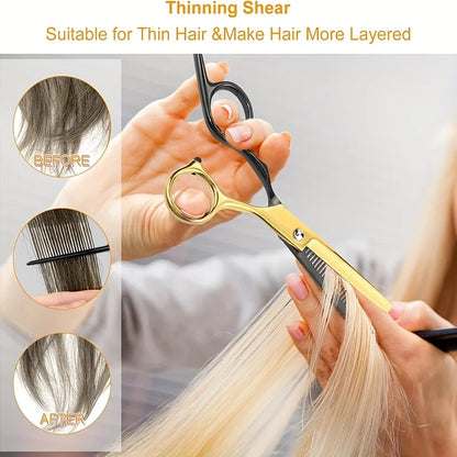Stainless Steel Hair Cutting Scissors Set For Home Barbershop