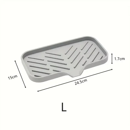 Kitchen Sink Sponge Holder Silicone Soap Dish Bar Soap Holder Self Draining Anti-slip Storage Rack Bathroom Kitchen Supplies