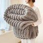 Thickened Wide Striped Flannel Multifunctional Blanket Spring, Can Be Used As Bed Sheet Cover Blanket, Sofa Blanket,nap Blanket